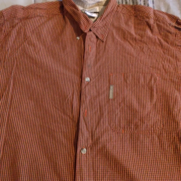 Size 34 shorts and jeans ....Size large Columbia and Izod long sleeve button up